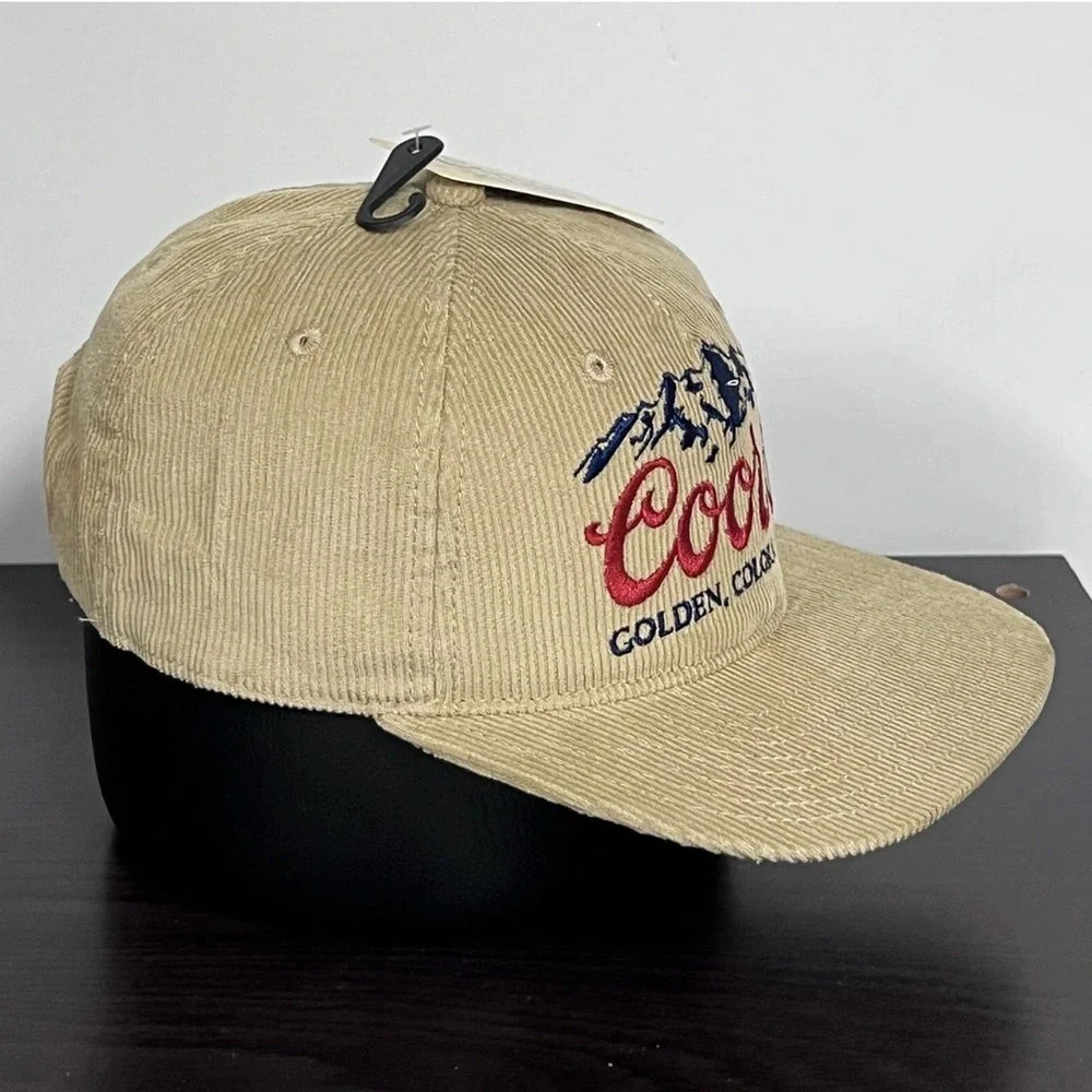 Coors Beer Corduroy Snapback Hat Cap Beige Tan Adjustable Golden Colorado NEW!!! - Picture 4 of 10